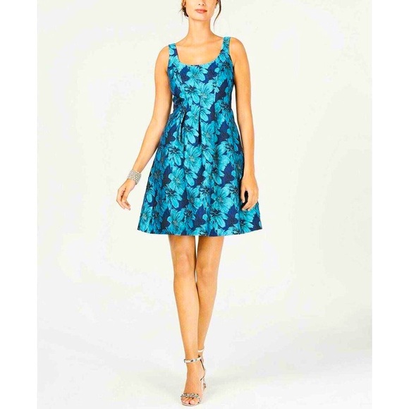 Pappagallo Party Dress // Navy & Turquoise // 10 - Picture 1 of 7